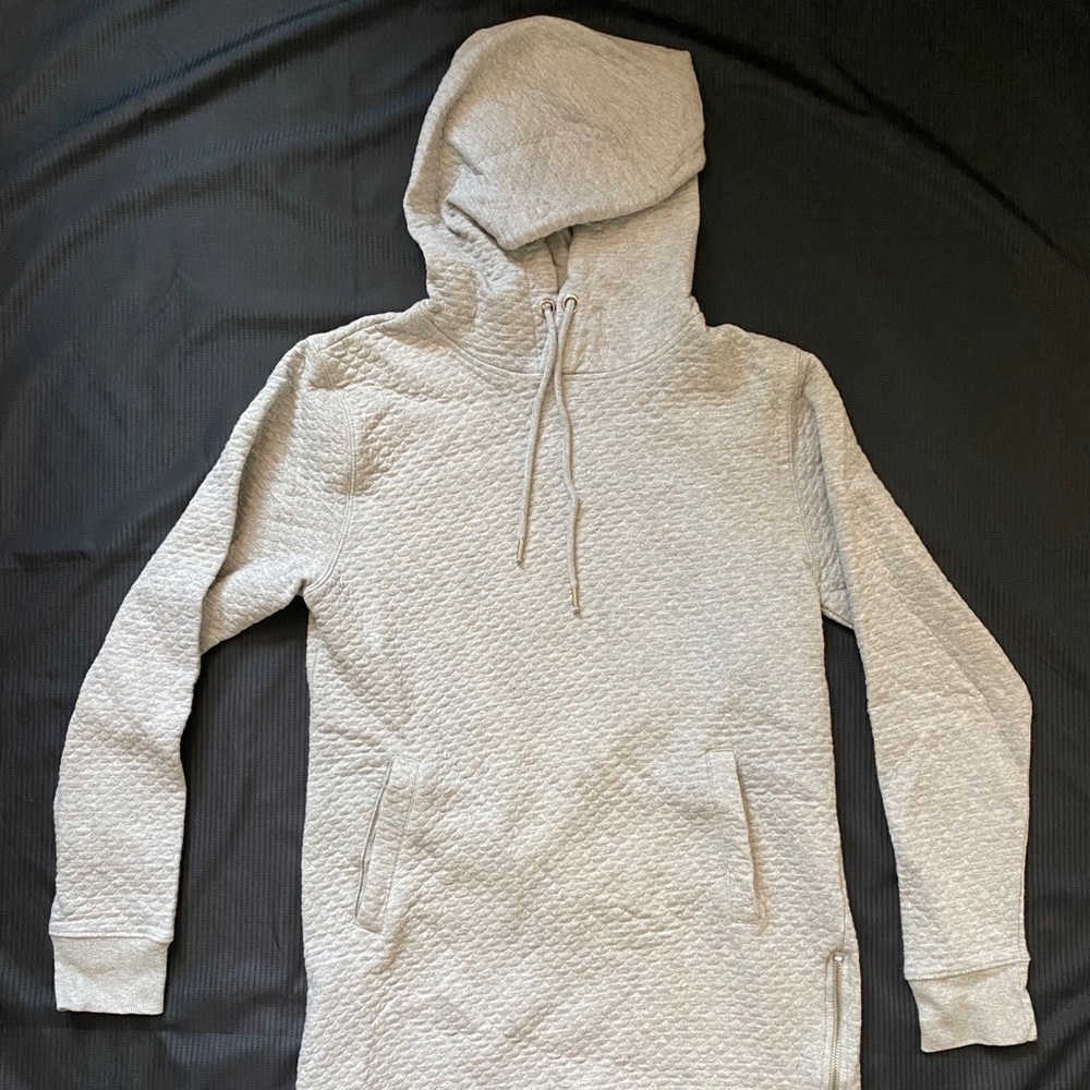 Quilted longline hoodie